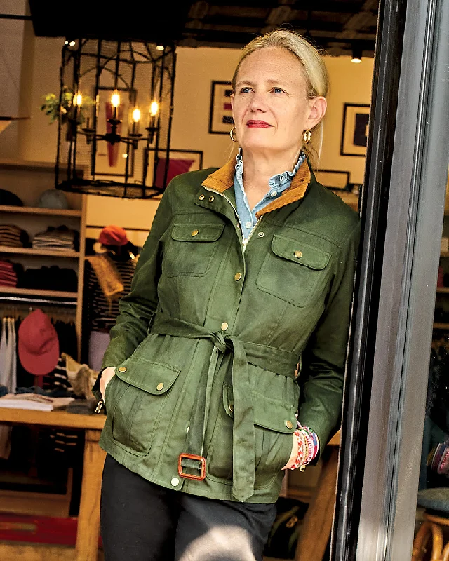 Steals and Deals Women’s Aberdeen Jacket in Olive Waxed Canvas