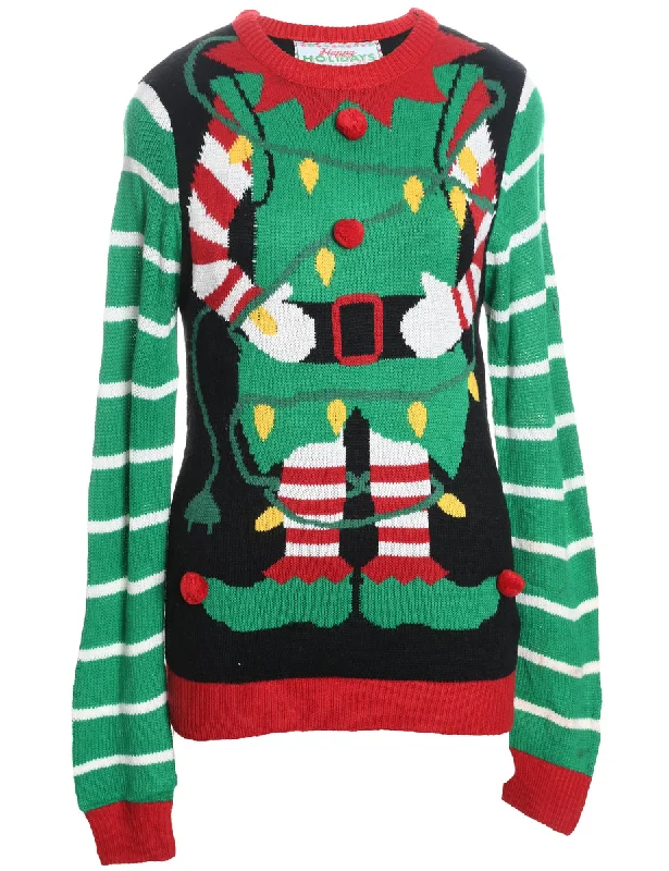 Savings Event Festive Print Christmas Jumper - S
