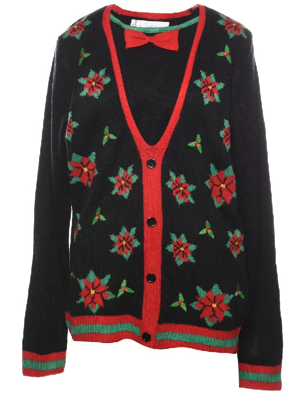 graphic coatFestive Holly Design Christmas Cardigan - M