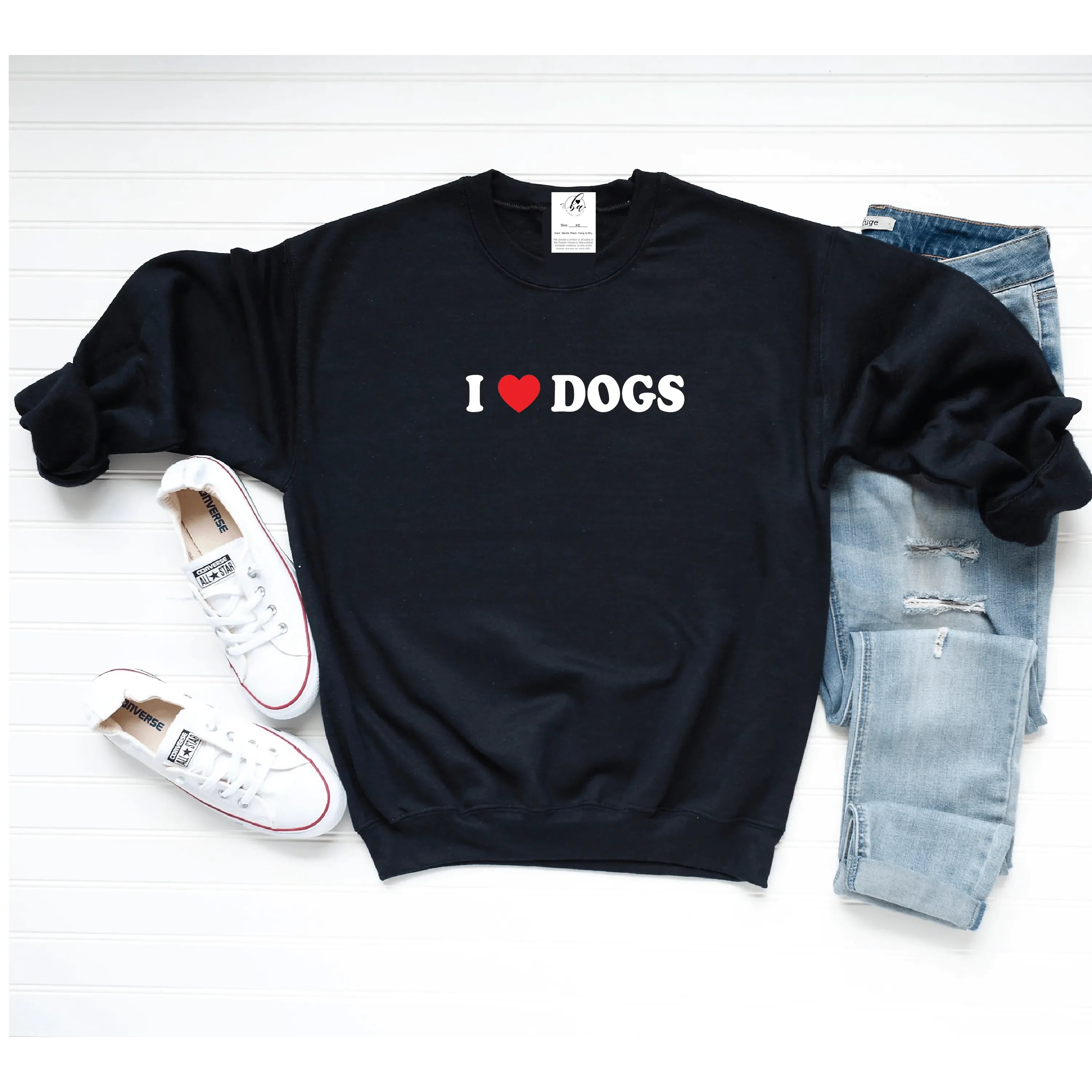 Steals and Deals streetwear gym sweatshirtI Love Dogs Crew