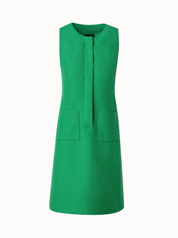 Super Bargain flowy evening dressSheath Dress in Cotton Silk Double-Face