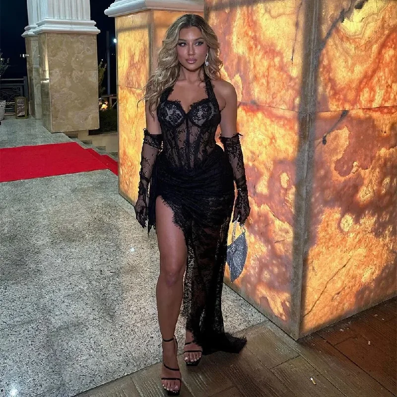 Bonus Savings trendy dressSexy Lace Appliques Mermaid Black Girl Birthday Party Dress Illusion Evening Dress, DP2366 Bonus Savings trendy dressSexy Lace Appliques Mermaid Black Girl Birthday Party Dress Illusion Evening Dress, DP2366