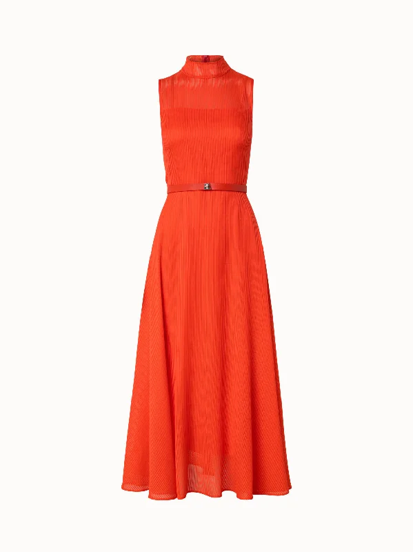 Shop and Save formal dressStriped Cotton Silk Organza Midi Dress