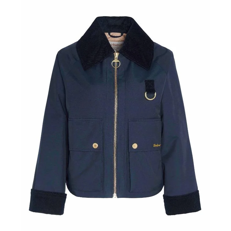 graphic coatBarbour Nora Casual Ladies Jacket - Dark Navy/Military Brown/Dark Navy