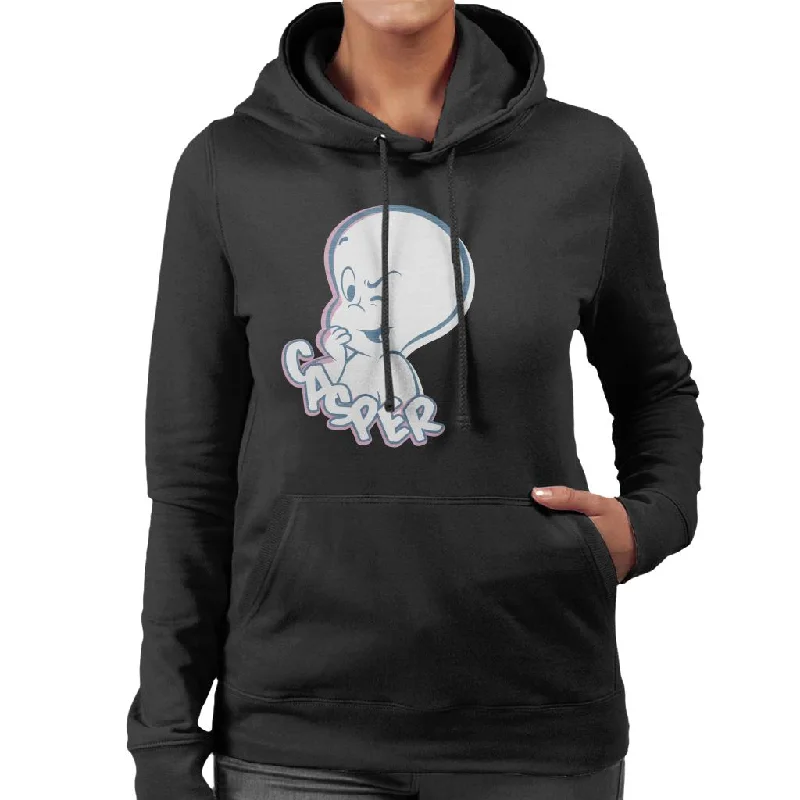 sleek zip-up hoodieCasper The Friendly Ghost Winking Face Women's Hooded Sweatshirt