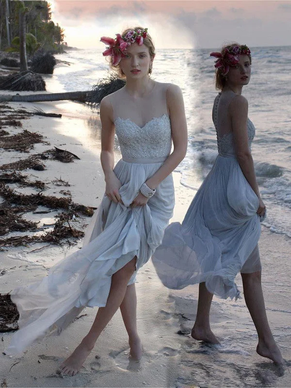 Today Only Ivory prom dresses ball gown A-line Scoop Floor-length Chiffon Prom Dress Evening Dress MK006