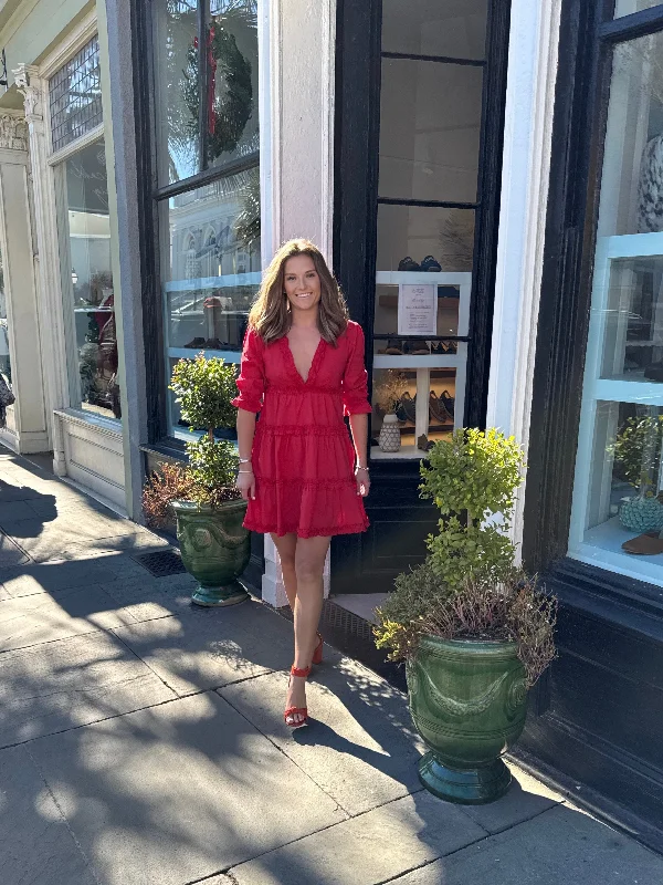 Factory Direct Sale Aylan Mini Dress Red Final Sale