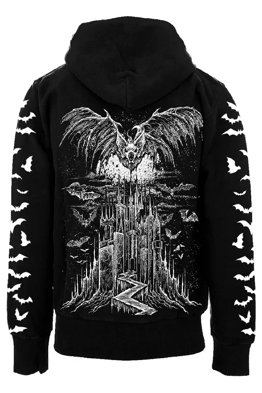 Buy More, Save More Vampire Castle Hoodie w/ Bat Sleeves [BLACK/WHITE]