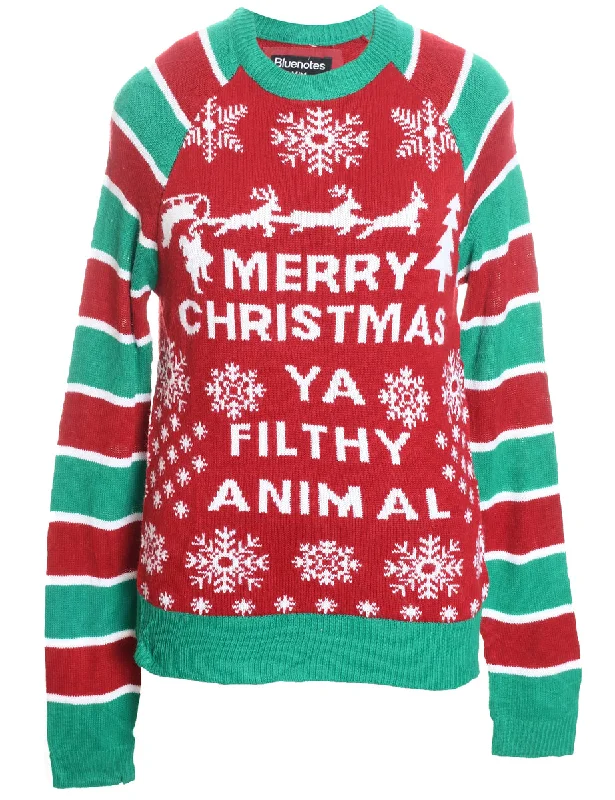 Special Offer Festive Print Christmas Jumper - M