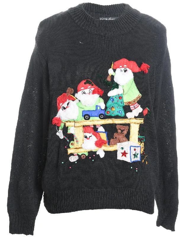 Value Deals Festive Print Christmas Jumper - M
