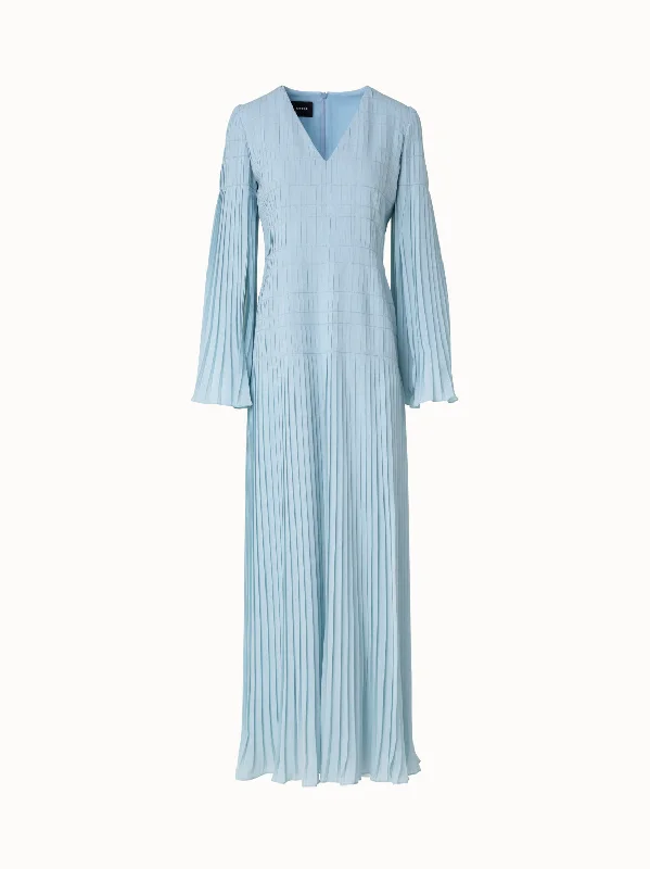 Price Meltdown shift dressLong Pleated Gown with Long Flared Sleeves