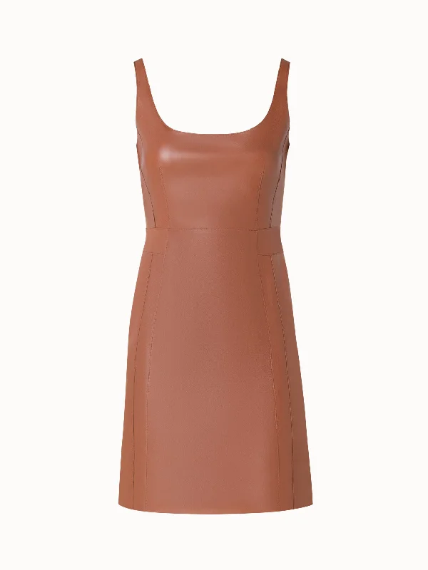 Savings Spectacular velvet dressSleeveless Leather Sheath Dress