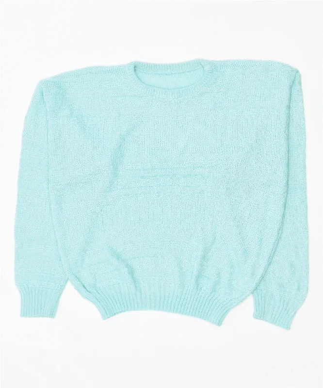 Online Only urban street hoodieVINTAGE Womens Crew Neck Jumper Sweater UK 18 2XL Turquoise