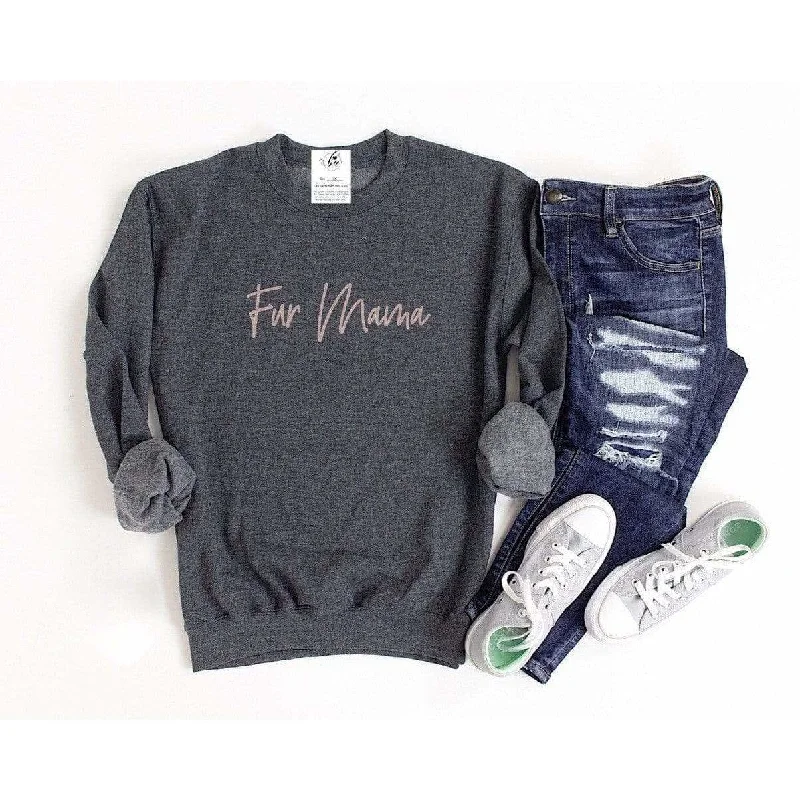 Final Sale warm workout hoodieFur Mama Charcoal Crew
