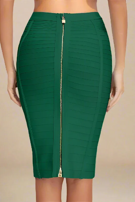 structured dressPencil High Waist Bandage Knee Length Knitted Skirt - Emerald Green