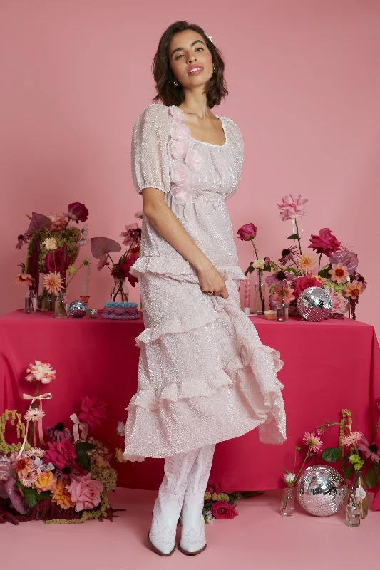Final Markdown Candice Corsage Detail Tiered Midaxi  Dress