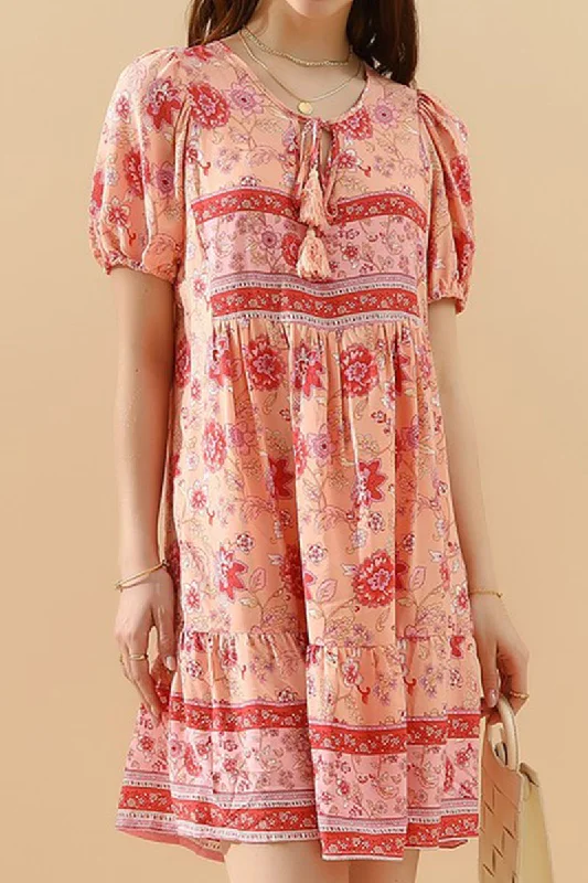 Savings Galore party dressSUMMER PRINT SMALL FRESH HOLIDAY DRESS