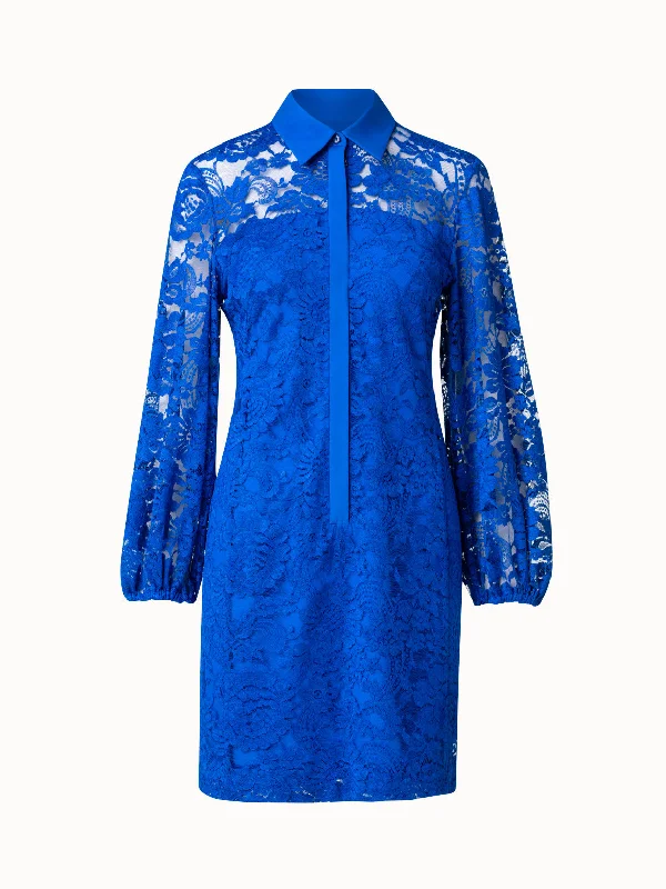 Daily Deals chic slip dressFloral Techno Lace Shirt Dress