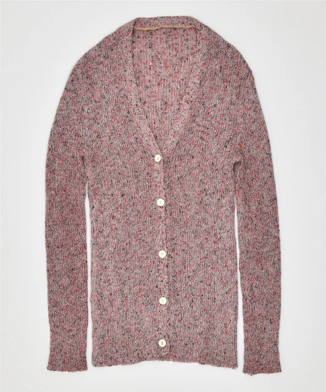 Don't Miss simple hoodieVINTAGE Womens Cardigan Sweater UK 8 Small Pink Flecked