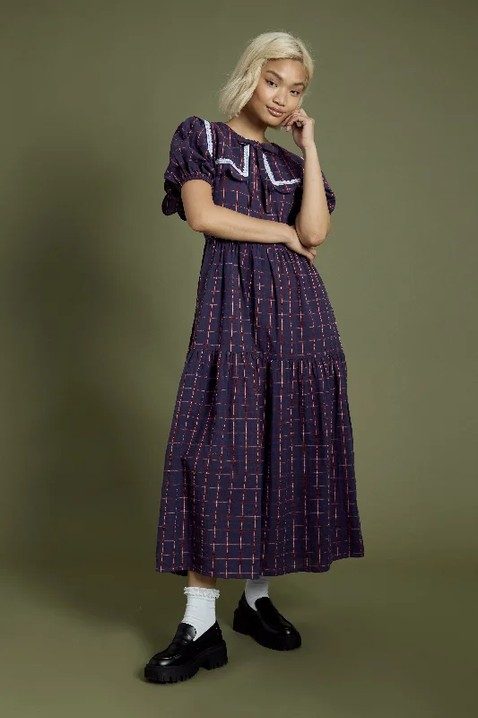Instant Savings Meredith Check Tiered Midaxi Dress