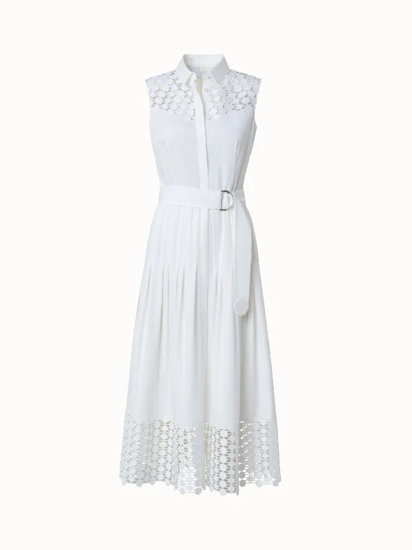 Online Only denim dressCotton Poplin Dress with Kaleidoscope Dot Embroidery