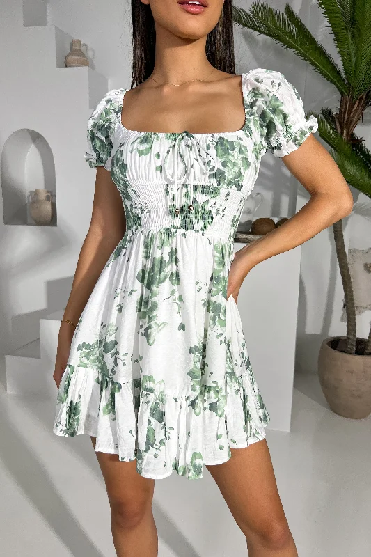 Value Deals winter dressLAVIE DRESS (SHORT) - WHITE/OLIVE