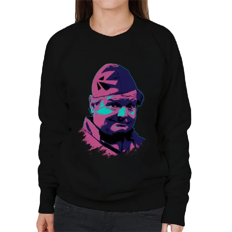 Exclusive Preview minimaTV Times Benny Hill Home Guard Pop Art Stylised Women's Sweatshirt Exclusive Preview minimaTV Times Benny Hill Home Guard Pop Art Stylised Women's Sweatshirt