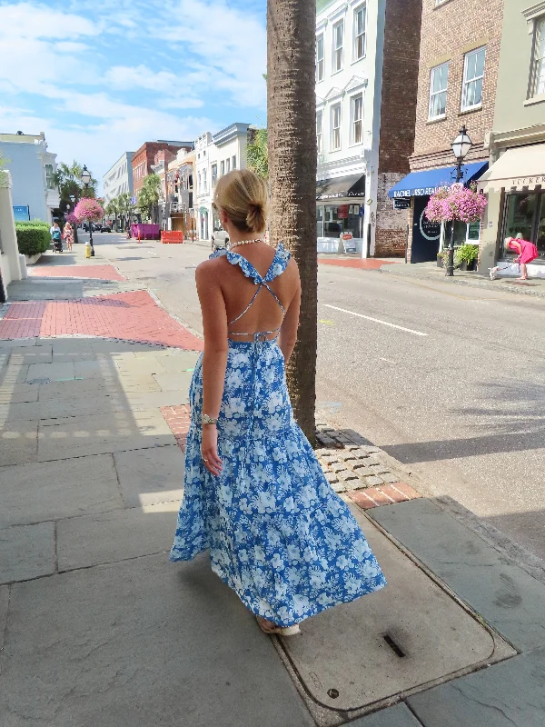 Referral Discount Lindsay Maxi Dress Blue Hawaii