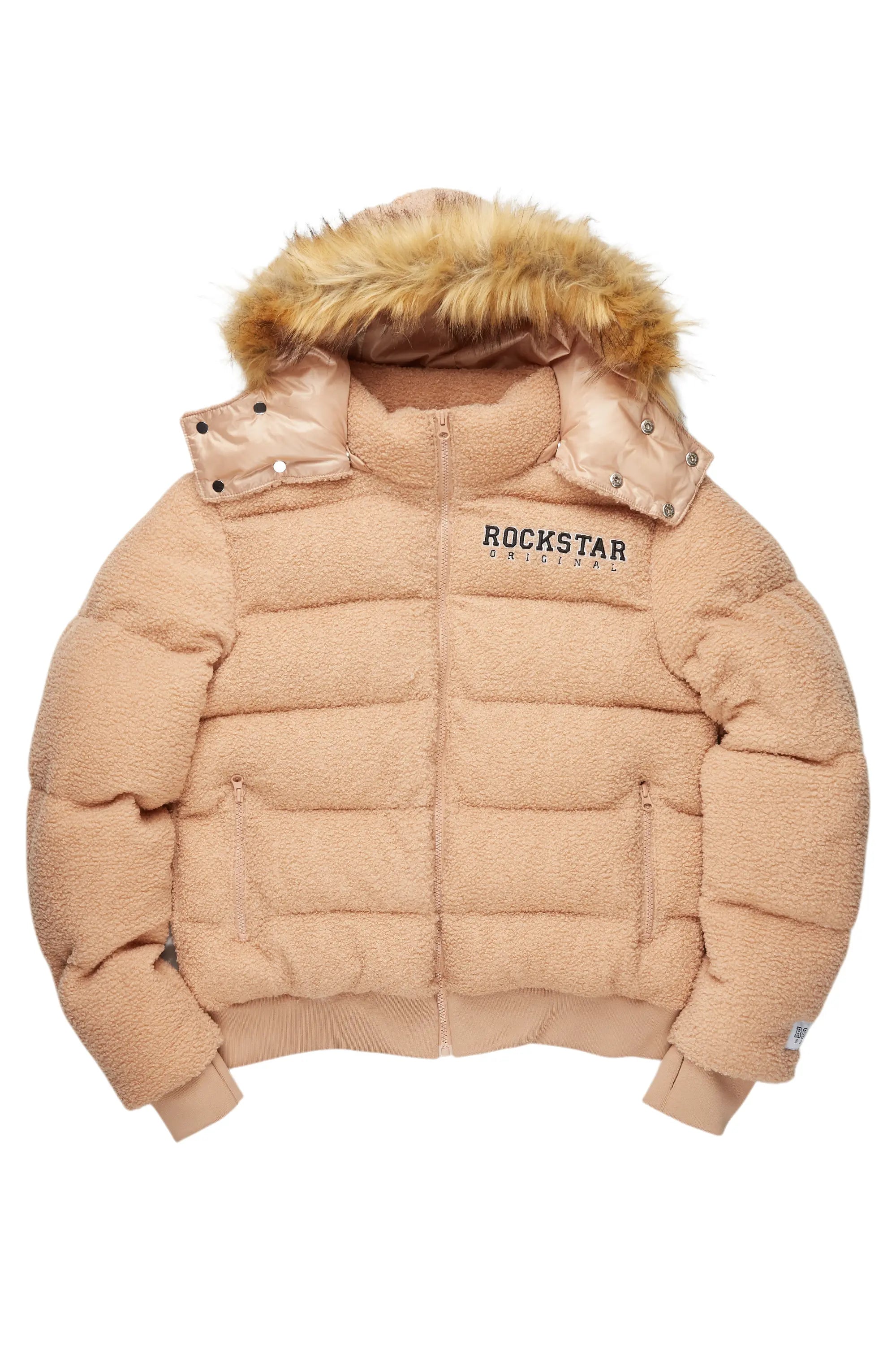 Lowest Price Kesia 2.0 Tan Sherpa Puffer Jacket