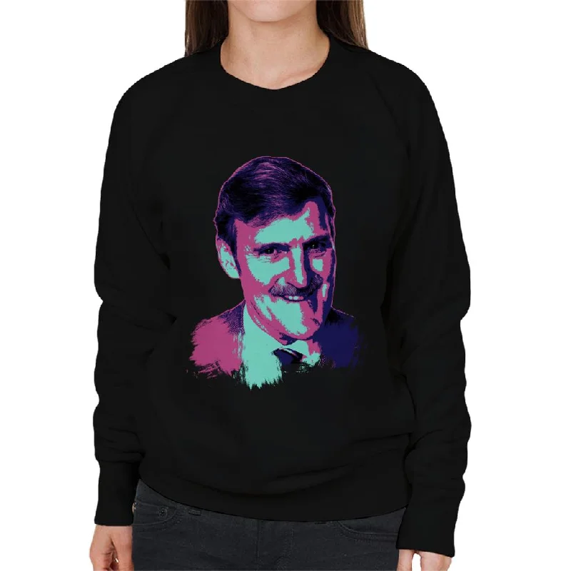 Online Only premium athletic sweatshirtTV Times Jimmy Hill Sports Presenter Pop Art Stylised Women's Sweatshirt