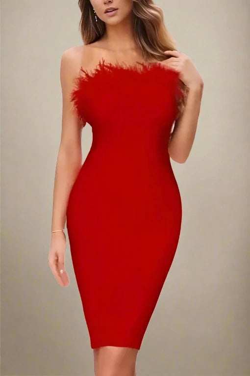 sleek dressErin Bandage Dress - Lipstick Red