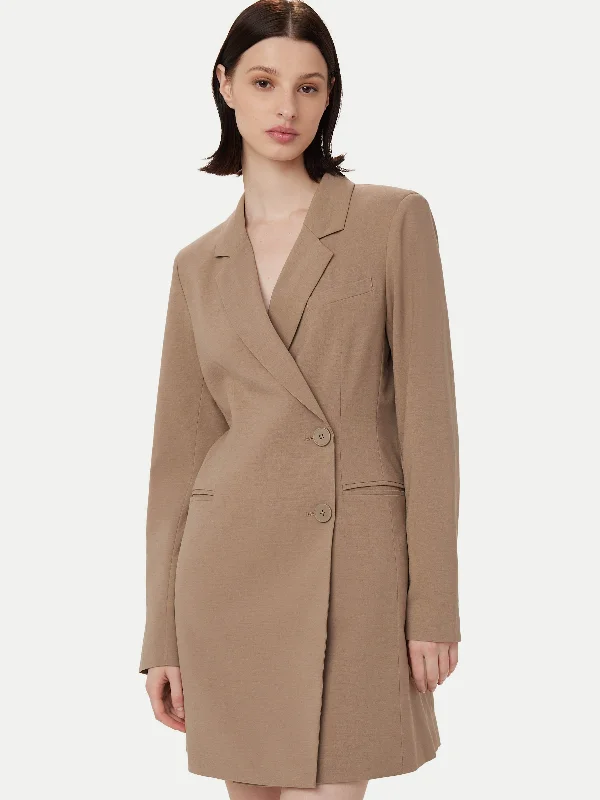 Closeout Sale ashionable dressThe Fitted Blazer Dress  in Taupe
