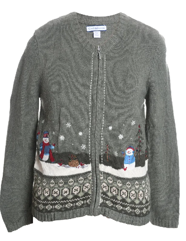 Low Prices Snowman Christmas Cardigan - S