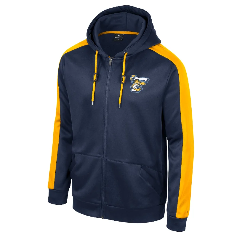 long-sleeve athletic hoodieToledo Walleye Navy Reese Full Zip Hooded Sweatshirt