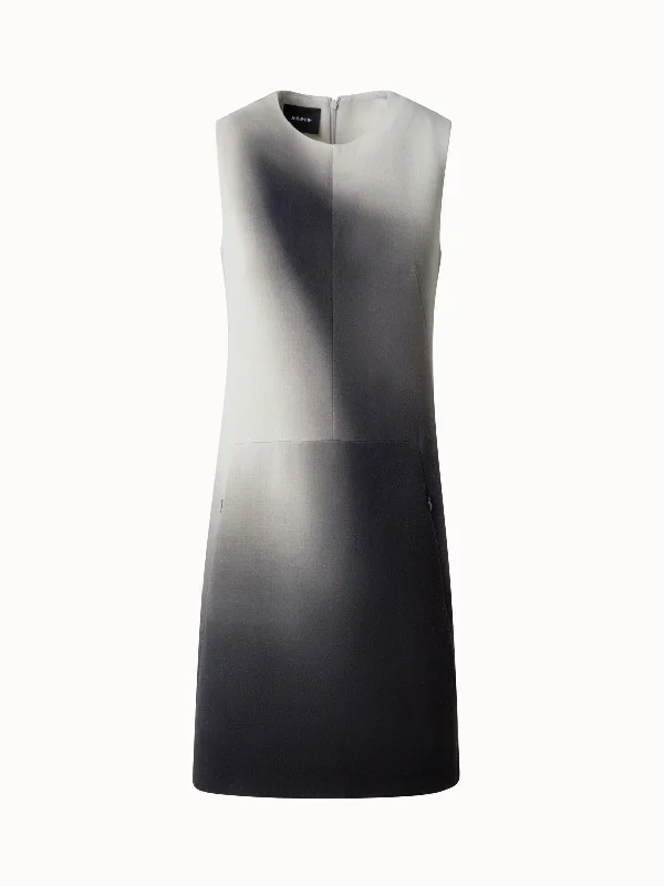 Fantastic Offers luxury dressWool Double-Face Sheath Dress with Shadow Print
