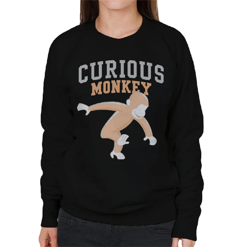 Discount Deals trendy fitness sweatshirtCurious George Monkey Sports Font Women's Sweatshirt Discount Deals trendy fitness sweatshirtCurious George Monkey Sports Font Women's Sweatshirt