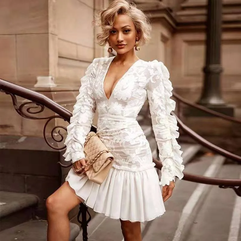 Limited Edition fitted cocktail dressCheers Cotton Embroidered Eyelet Mini Dress - FINAL SALE