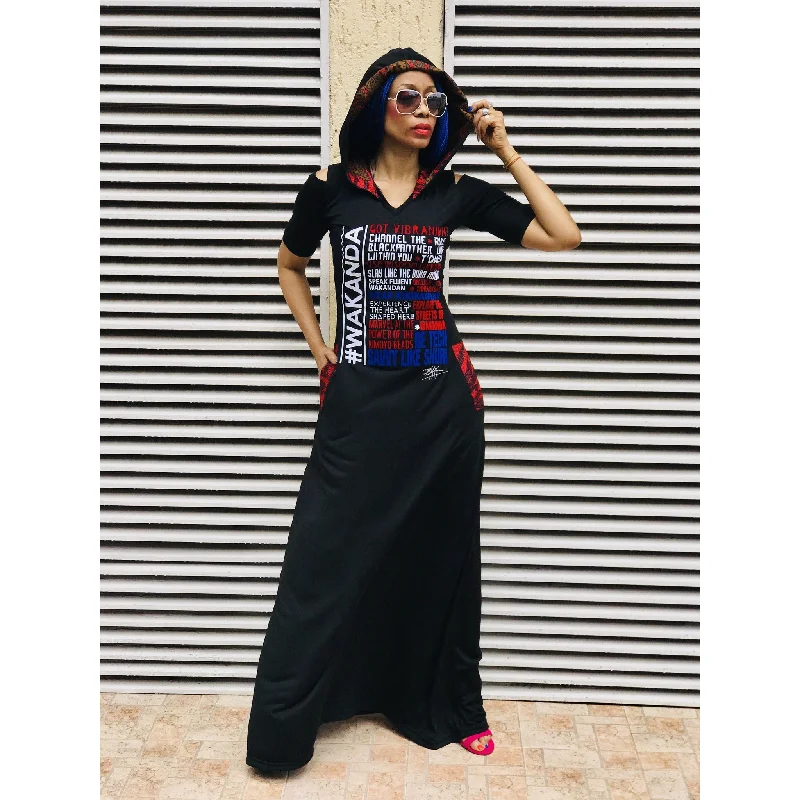 Can't Miss party-ready dress#WAKANDA Favourite Things Maxi Hood Dress