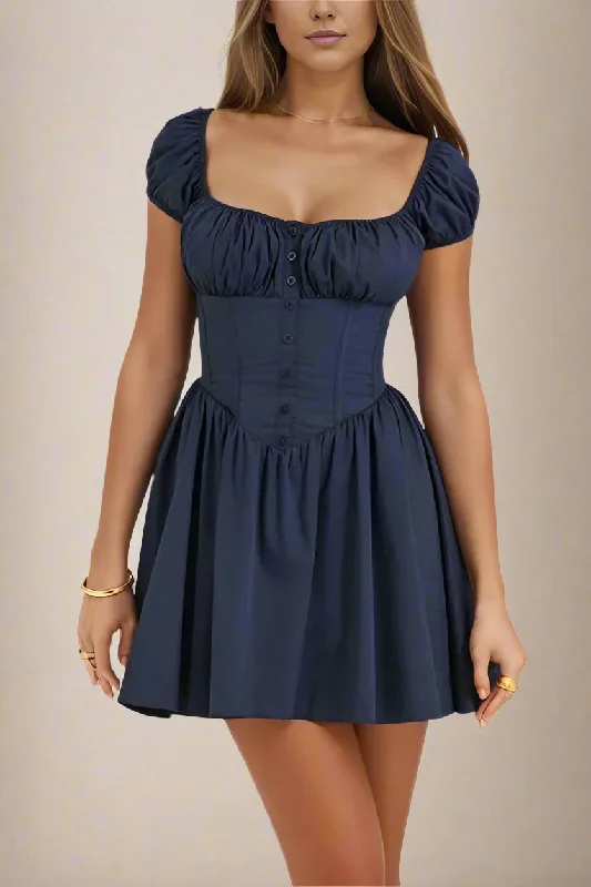 romantic dressCorey Bodycon Mini Dress - Navy Blue