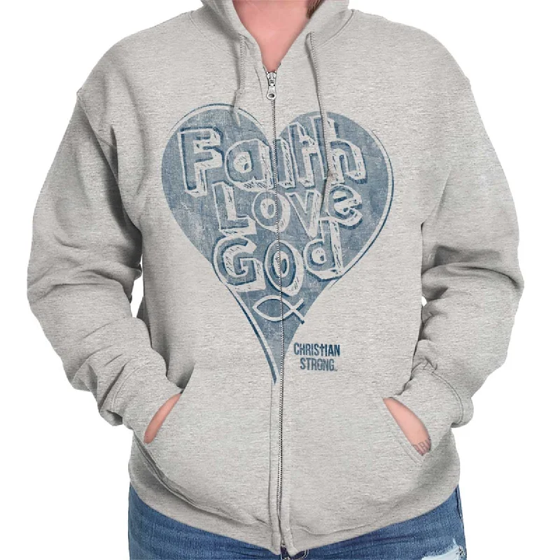 Online Only graphic hooded sweatshirtFaith Love God Zip Hoodie