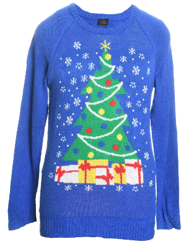 Sneak Peek Sale Christmas Tree Print Jumper - L