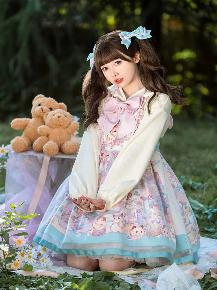 comfy dressMewroco~Sweet Lolita Dress Suit Salopette and Hoodied OP