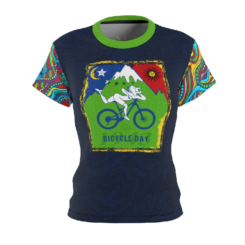 Online Only loose fit sports sweatshirtLadies Psychedelic Bicycle Day MTB Jersey