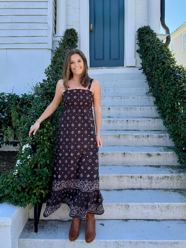 Major Savings Lucy Maxi Dress Brown Bandana