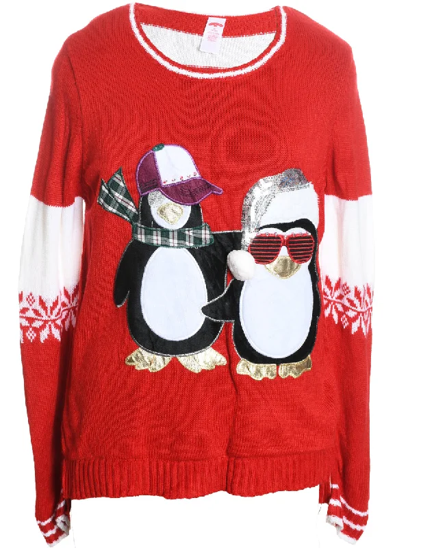 Super Bargain Red Christmas Jumper - M