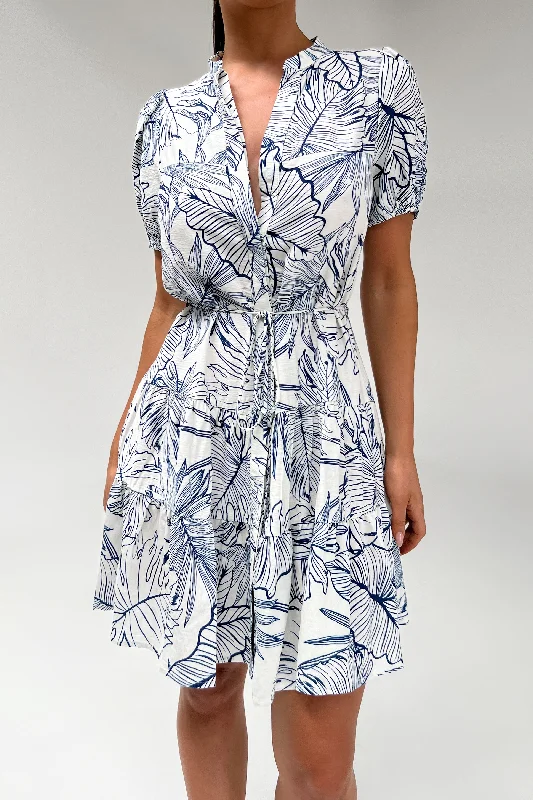 Amazing Deals casual day dressGLAZED DRESS - FLORAL WHITE