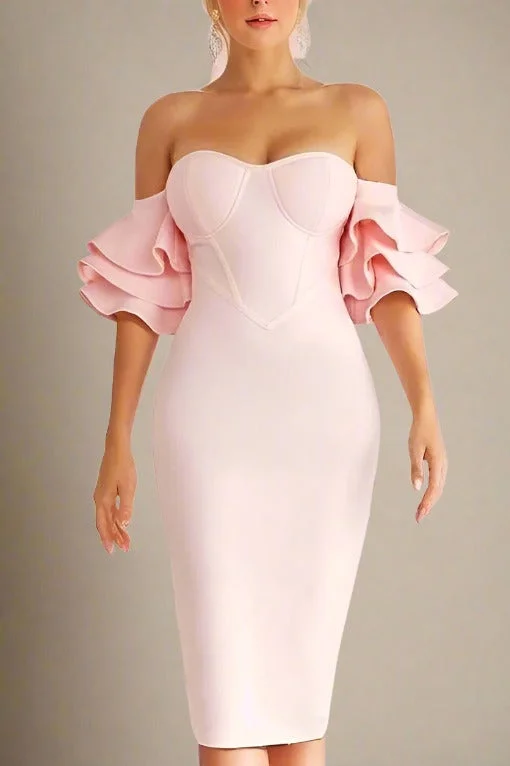 boho-chic dressCharlie Bandage Dress - Dusty Pink