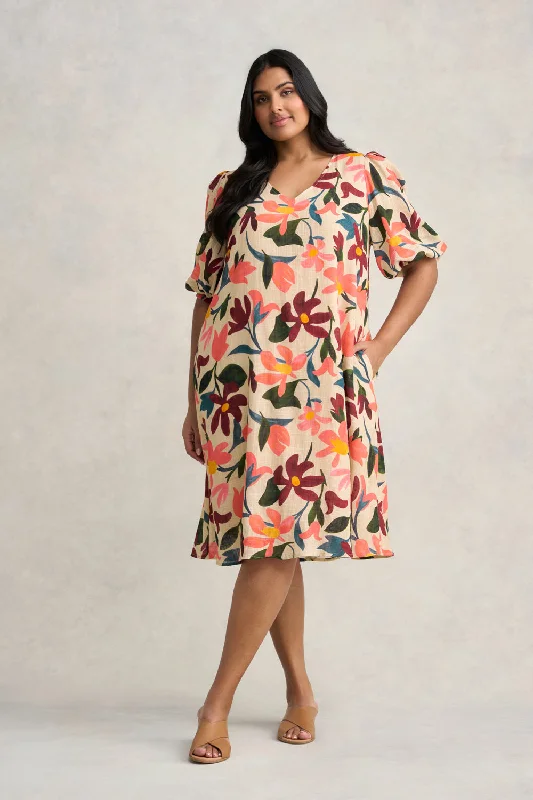 Low Prices ruched dressPrinted Swing Dress