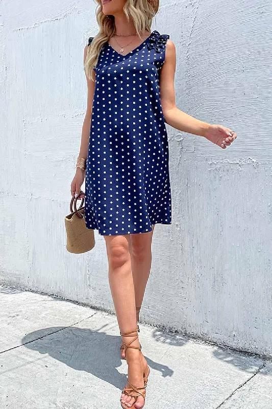 Must-Have Deals fitted bodycon dressFUNGUS EDGE POLKA DOT DAILY DRESS