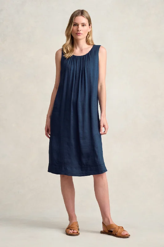 Limited Stock off-the-shoulder dressLinen Silk Midi Dress